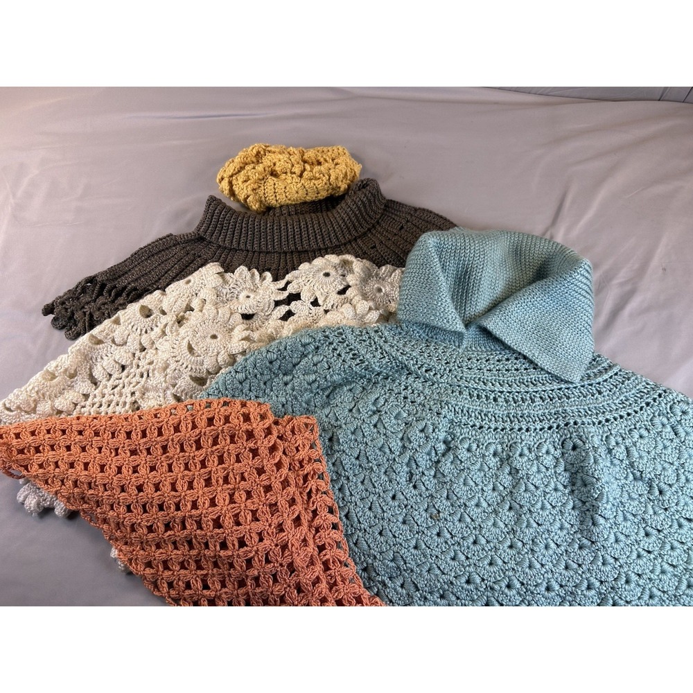 Handmade‎ Crochet Scarf Lot Boho Knit Floral Triangle Infinity Headband